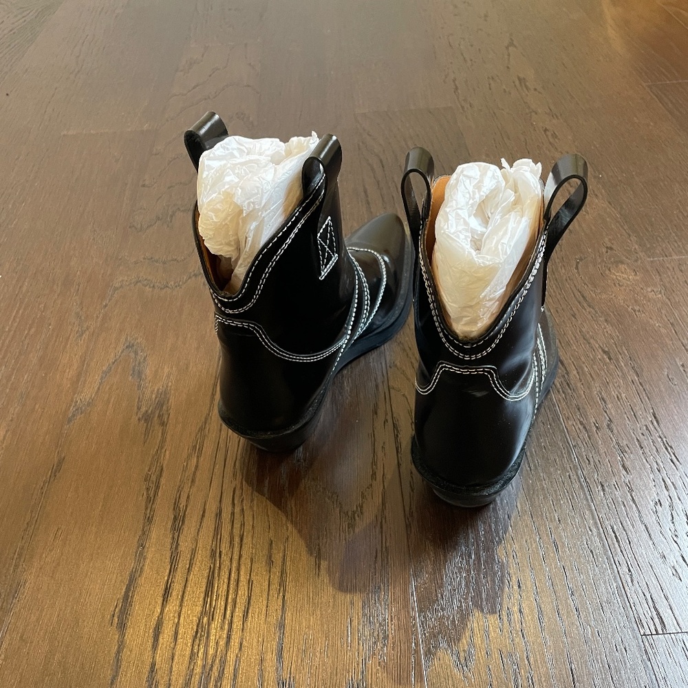GANNI Black Western Ankle Boots SIZE 37 - Picture 5 of 7